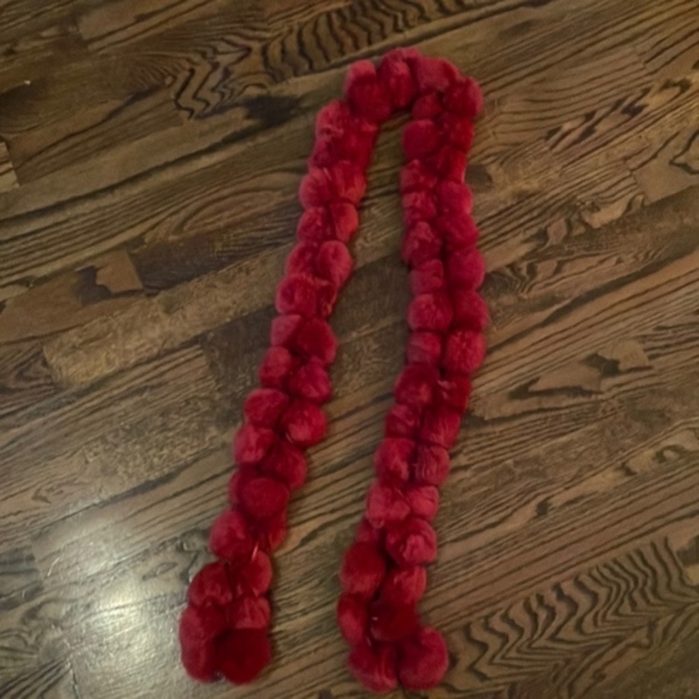 Vintage Red Fur Scarf